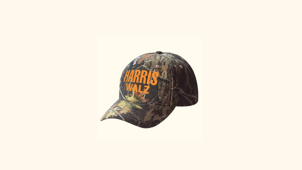 Kamala Harris Tim Walz camo hat, Kamala Harris merch, Kamala Harris merch by Black-owned brands, Black-owned brands, theGrio.com