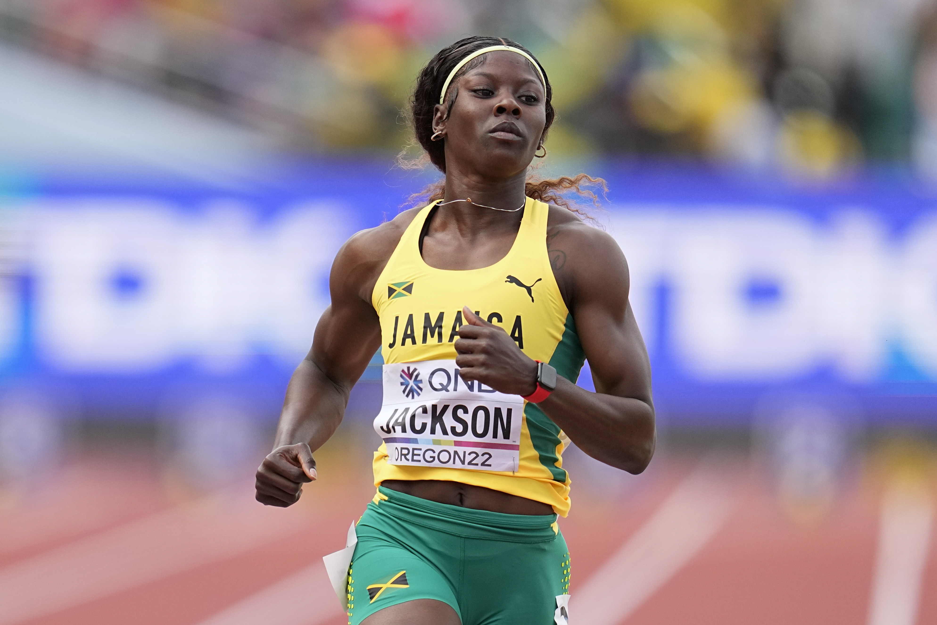 Jamaica's Shericka Jackson, a favorite in Olympic 100 meters, will