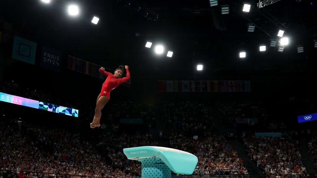 Simone Biles vault, Simone Biles Biles II, what is Simone Biles signature move?, Simone Biles Yurchenko double pike vault, what is the Yurchenko double pike vault? theGrio.com