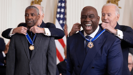 Biden awards Denzel Washington, Magic Johnson and Fannie Lou Hamer with Presidential Medal of Freedom