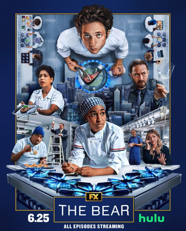 Ayo Edebiri, Ebon Moss-Bachrach, Liza Colón-Zayas, Jeremy Allen White, Abby Elliott, Edwin Lee Gibson, Lionel Boyce, and Matty Matheson in The Bear (2022) FX Productions LLC © FX Productions, LLC, thegrio.com