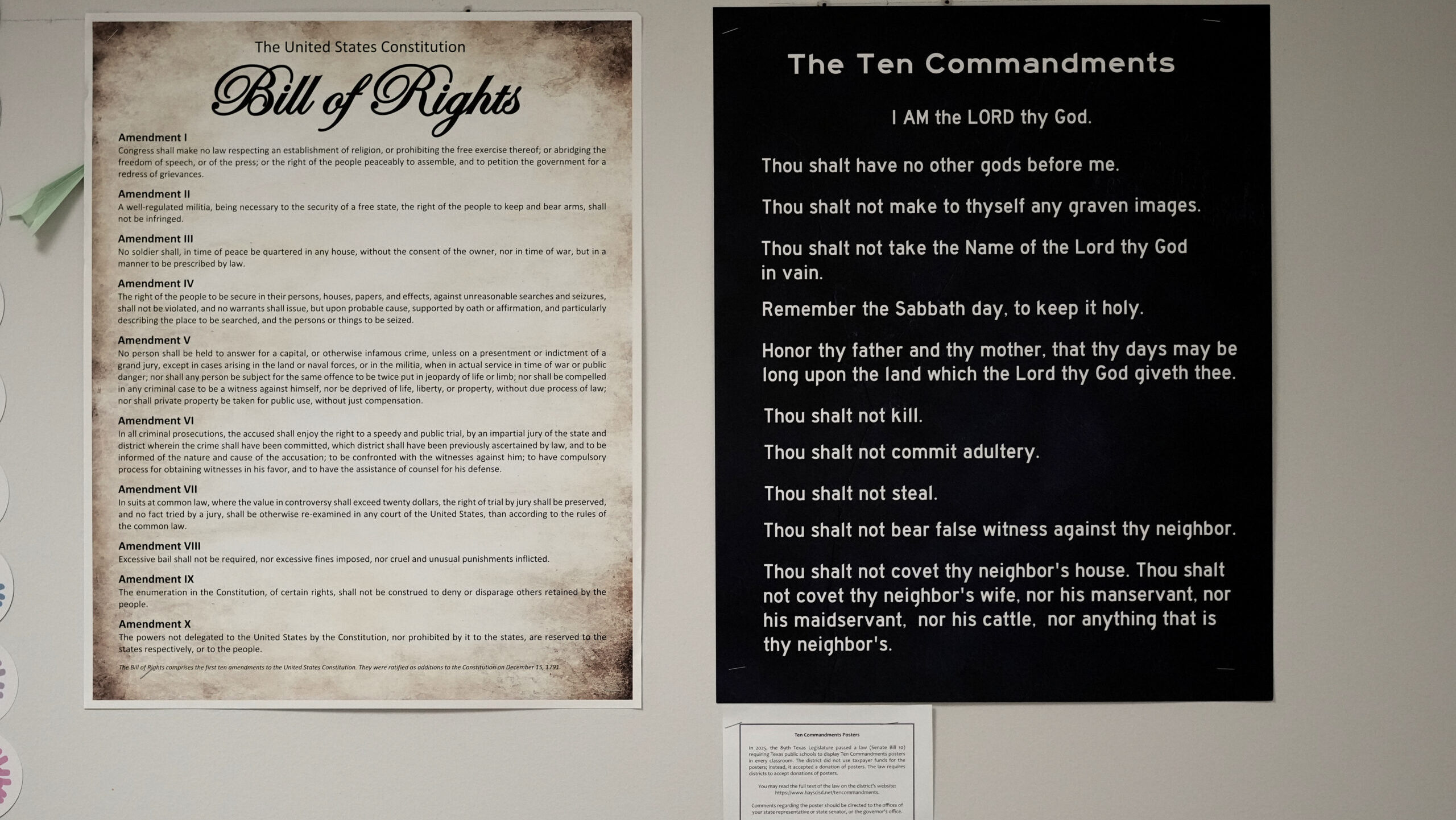 Beliefs clash among students, parents and teachers as the Ten Commandments go up in Texas classrooms