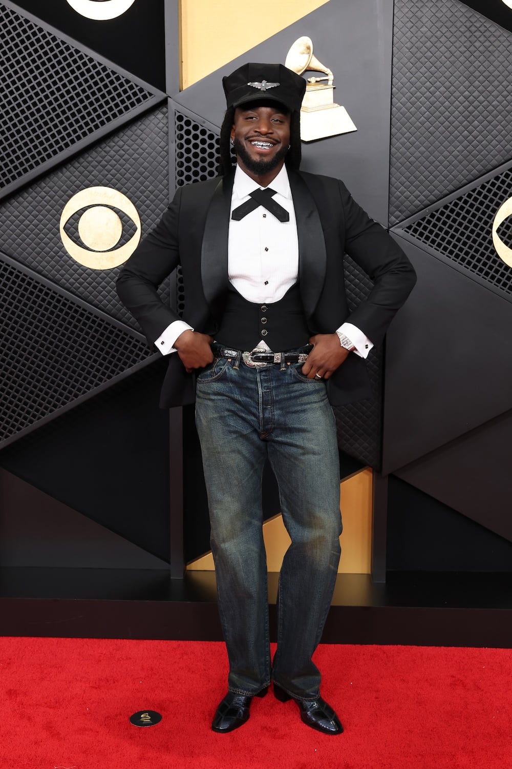 LOS ANGELES, CALIFORNIA - FEBRUARY 01: (FOR EDITORIAL USE ONLY) Shaboozey attends the 68th GRAMMY Awards at Crypto.com Arena on February 01, 2026 in Los Angeles, California. 