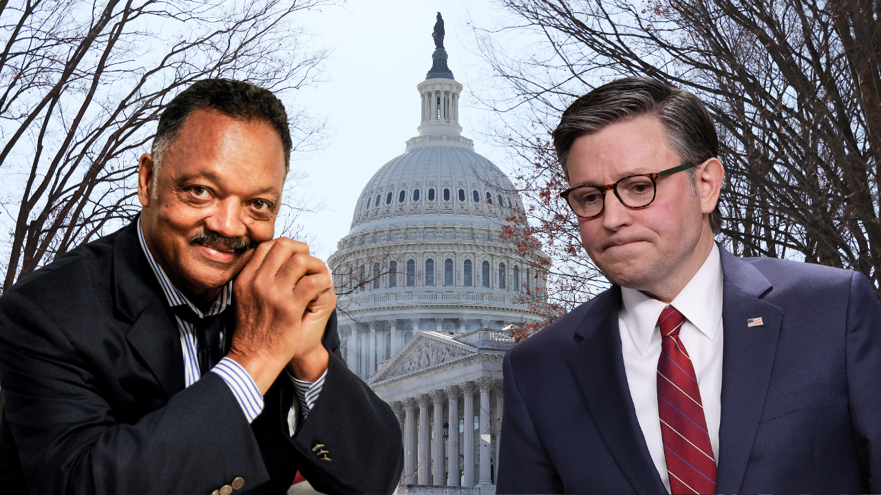 Jesse Jackson, Jesse Jackson Capitol, Rev Jesse Jackson Capitol, Jesse Jackson lie in state, Jesse Jackson in state capitol, Jesse Jackson Mike Johnson thegrio.com